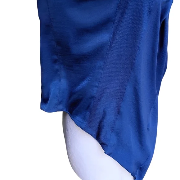 BCBGMaxAzria Flora Ruffle Silky Zip Blazer Draped Open-Front Shirt Jacket Small - Picture 8 of 11